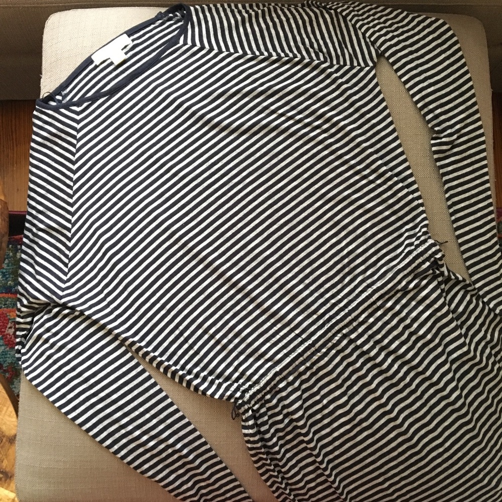 Michael Kors Dress, Dolman Sleeve Jersey Dress, Navy and Gray stripes